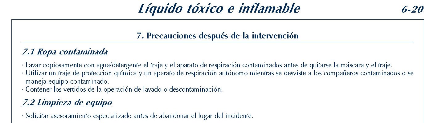 257 FICHA 6-20 LIQUIDO TOXICO INFLAMABKE FICHAS EMERGENCIA